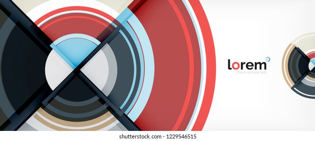 Fondo abstracto del círculo, plantilla de diseño moderno circular geométrica, ilustración vectorial
