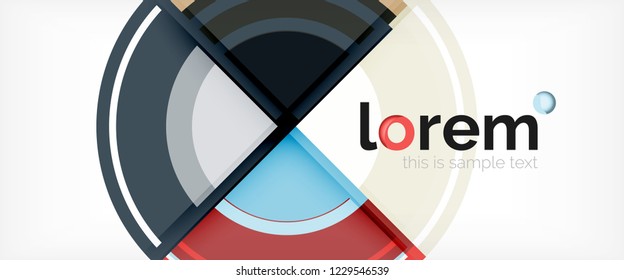 Fondo abstracto del círculo, plantilla de diseño moderno circular geométrica, ilustración vectorial