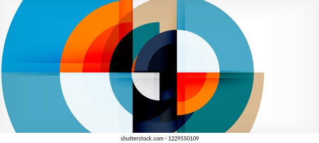 Circle abstract background, geometric circular modern design template, vector illustration