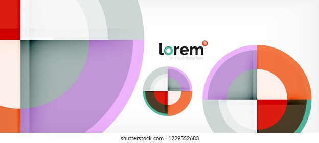 Circle abstract background, geometric circular modern design template, vector illustration