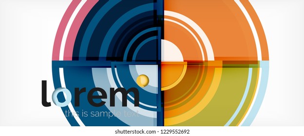 Fondo abstracto del círculo, plantilla de diseño moderno circular geométrica, ilustración vectorial