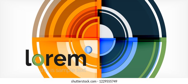 Circle abstract background, geometric circular modern design template, vector illustration