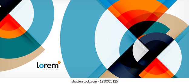 Fondo abstracto del círculo, plantilla de diseño moderno circular geométrica, ilustración vectorial