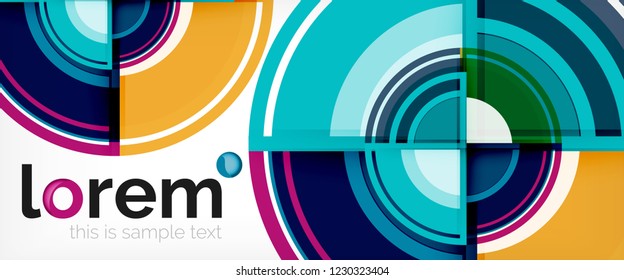 Circle abstract background, geometric circular modern design template, vector illustration