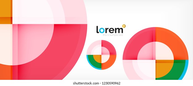 Circle abstract background, geometric circular modern design template, vector illustration