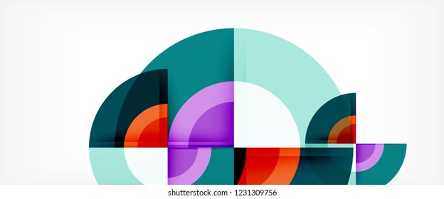 Circle abstract background, geometric circular modern design template, vector illustration