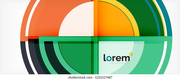 Fondo abstracto del círculo, plantilla de diseño moderno circular geométrica, ilustración vectorial