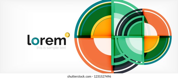 Fondo abstracto del círculo, plantilla de diseño moderno circular geométrica, ilustración vectorial