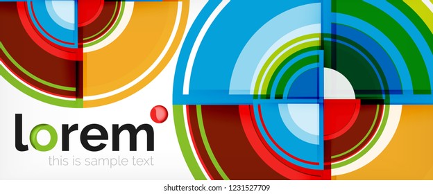 Fondo abstracto del círculo, plantilla de diseño moderno circular geométrica, ilustración vectorial