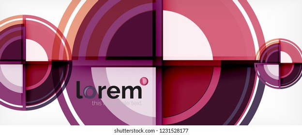 Circle abstract background, geometric circular modern design template, vector illustration