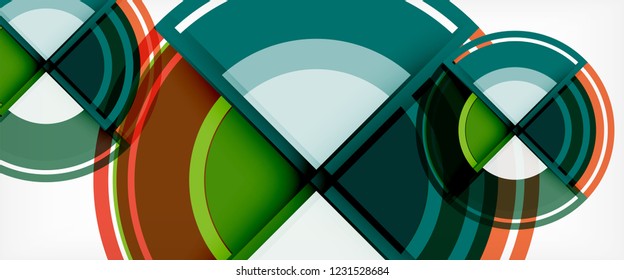 Fondo abstracto del círculo, plantilla de diseño moderno circular geométrica, ilustración vectorial