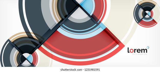 Circle abstract background, geometric circular modern design template, vector illustration