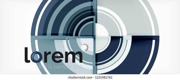 Fondo abstracto del círculo, plantilla de diseño moderno circular geométrica, ilustración vectorial
