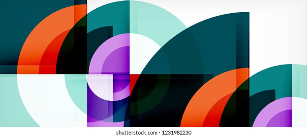 Circle abstract background, geometric circular modern design template, vector illustration