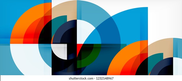 Fondo abstracto del círculo, plantilla de diseño moderno circular geométrica, ilustración vectorial