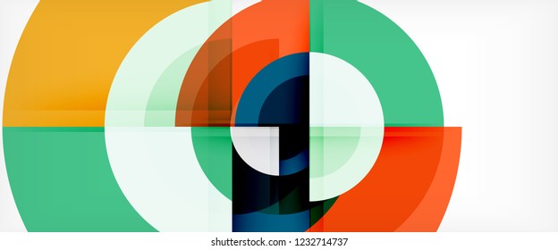 Circle abstract background, geometric circular modern design template, vector illustration