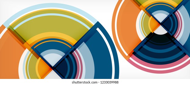 Circle abstract background, geometric circular modern design template, vector illustration