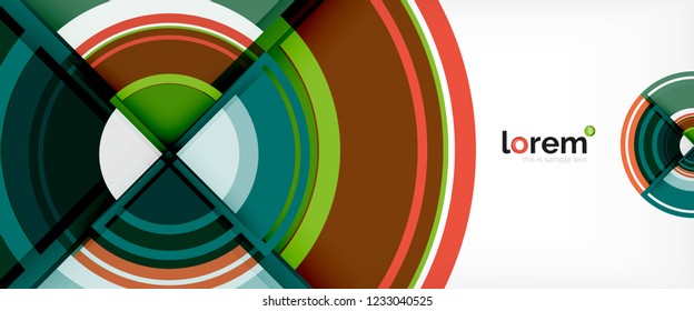 Fondo abstracto del círculo, plantilla de diseño moderno circular geométrica, ilustración vectorial