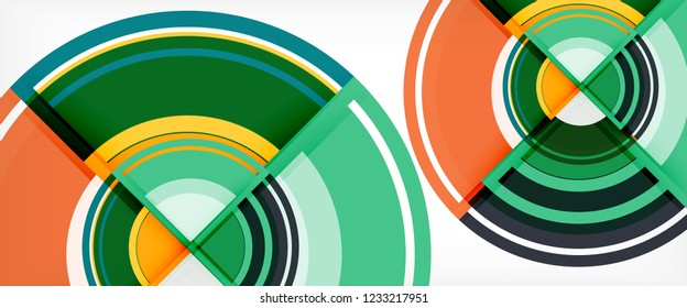 Circle abstract background, geometric circular modern design template, vector illustration