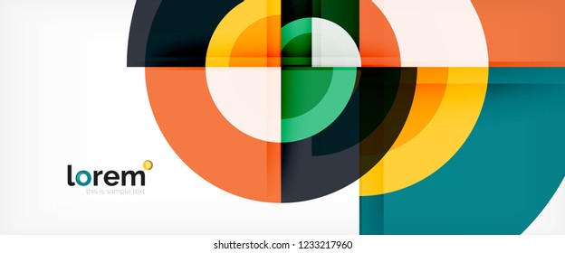 Fondo abstracto del círculo, plantilla de diseño moderno circular geométrica, ilustración vectorial