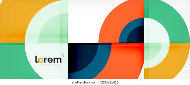 Circle abstract background, geometric circular modern design template, vector illustration