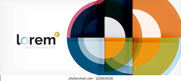 Fundo abstrato do círculo, modelo de design moderno circular geométrico, ilustração vetorial
