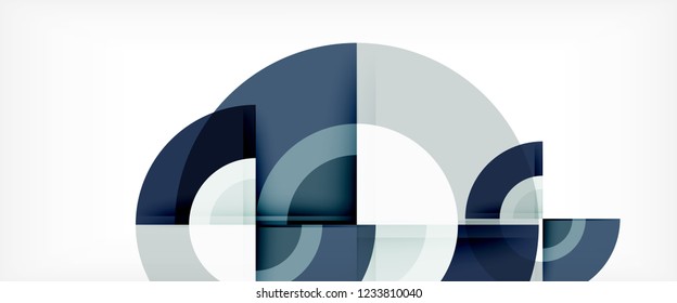 Fondo abstracto del círculo, plantilla de diseño moderno circular geométrica, ilustración vectorial