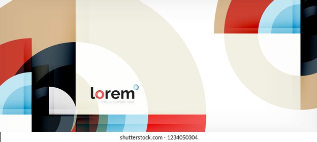 Circle abstract background, geometric circular modern design template, vector illustration