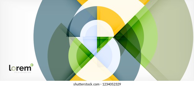 Fondo abstracto del círculo, plantilla de diseño moderno circular geométrica, ilustración vectorial