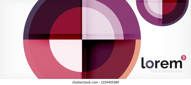 Fondo abstracto del círculo, plantilla de diseño moderno circular geométrica, ilustración vectorial