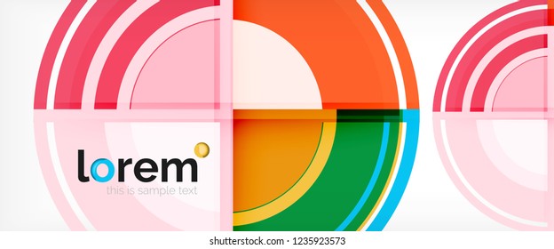 Fundo abstrato do círculo, modelo de design moderno circular geométrico, ilustração vetorial