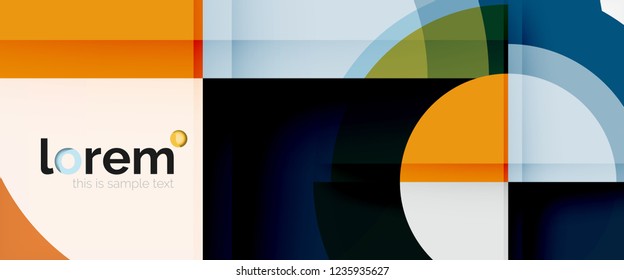Circle abstract background, geometric circular modern design template, vector illustration