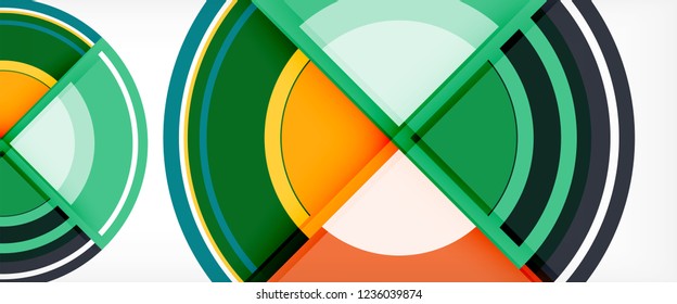 Fondo abstracto del círculo, plantilla de diseño moderno circular geométrica, ilustración vectorial