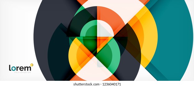 Circle abstract background, geometric circular modern design template, vector illustration