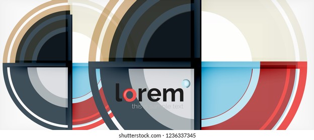 Circle abstract background, geometric circular modern design template, vector illustration