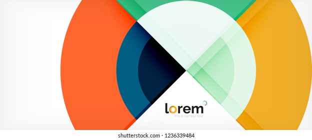 Fondo abstracto del círculo, plantilla de diseño moderno circular geométrica, ilustración vectorial