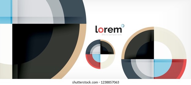 Circle abstract background, geometric circular modern design template, vector illustration