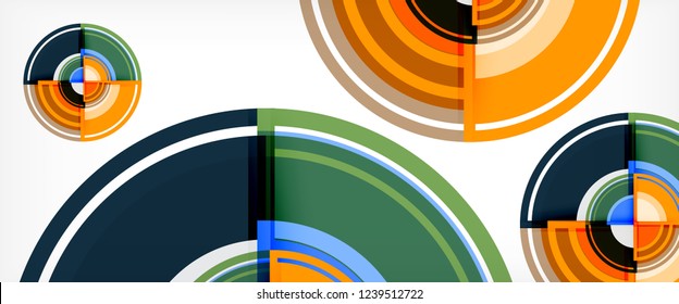 Circle abstract background, geometric circular modern design template, vector illustration
