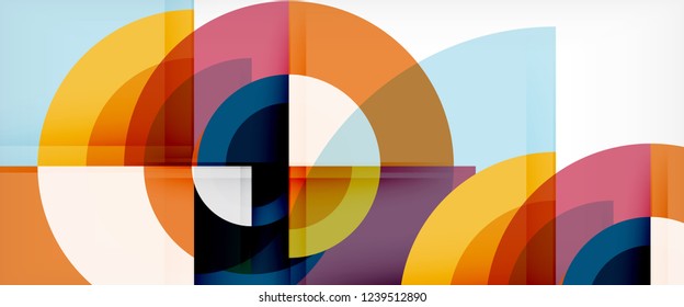 Circle abstract background, geometric circular modern design template, vector illustration