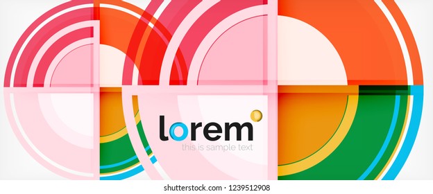 Circle abstract background, geometric circular modern design template, vector illustration
