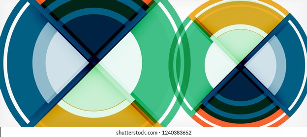Fondo abstracto del círculo, plantilla de diseño moderno circular geométrica, ilustración vectorial