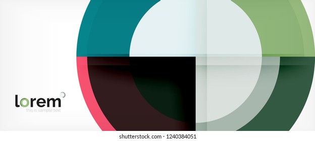 Fondo abstracto del círculo, plantilla de diseño moderno circular geométrica, ilustración vectorial