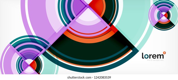 Circle abstract background, geometric circular modern design template, vector illustration