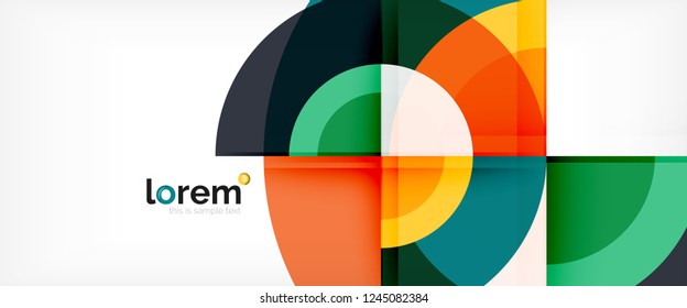 Fundo abstrato do círculo, modelo de design moderno circular geométrico, ilustração vetorial