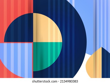 Fondo abstracto de círculo, plantilla de diseño moderno redondeado geométrico. Ilustración del vector
