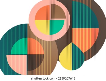 Cercle, arrière-plan abstrait, modèle de conception géométrique et moderne. Illustration vectorielle