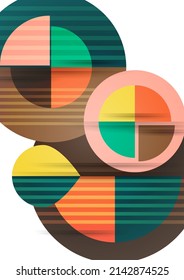 Circle abstract background, geometric round modern design template. Vector illustration