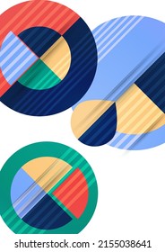 Circle abstract background, geometric round modern design template. Vector illustration