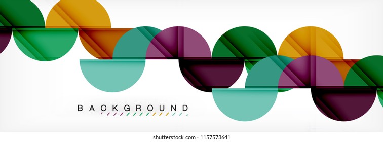 Circle abstract background, geometric vector illustration