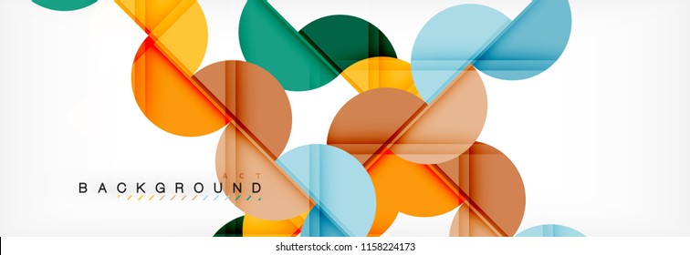 Circle abstract background, geometric vector illustration